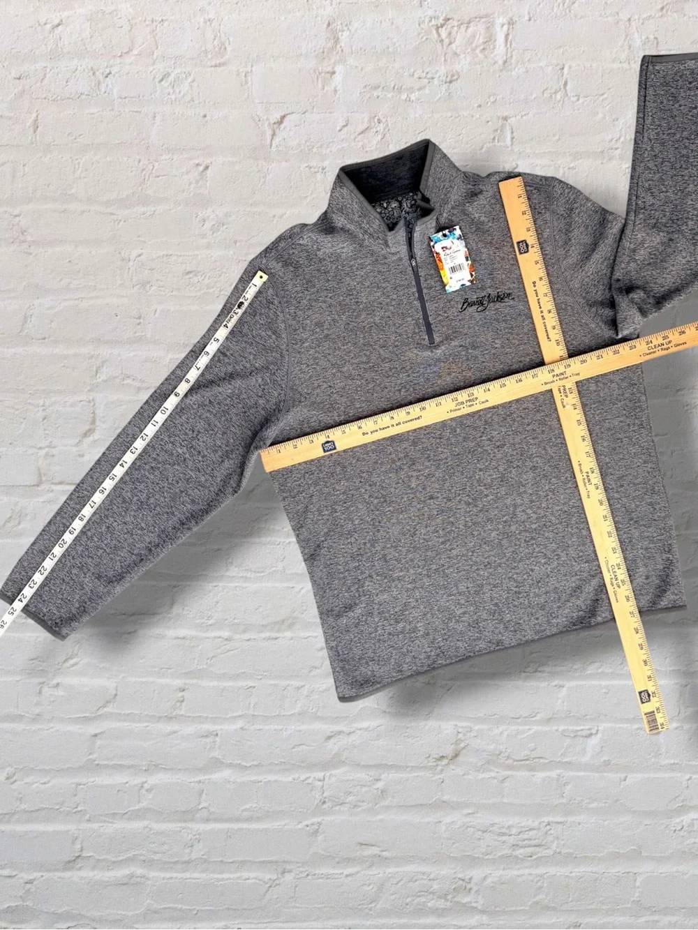 Robert Graham Cariso Luxury Quarter Zip Pullover XL Gray Heathered NWT